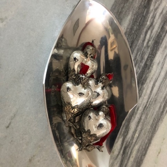 NWT Heart Shaped Christmas Ornaments with metal accents (Silver) - Picture 7 of 8